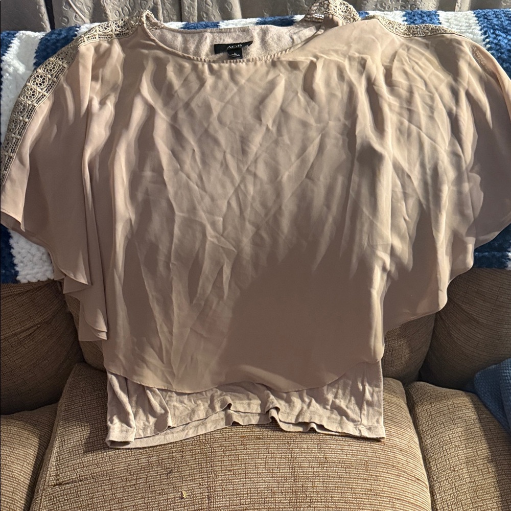 AGB Beige Layered Blouse